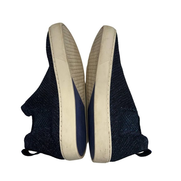 Rothy's Blue Metallic Lattice Stitch Chelsea Sneakers High Tops Shoe Size 7.5 - Picture 10 of 12